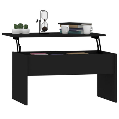 Salontafel 80x50,5x41,5 cm bewerkt hout zwart Zwart