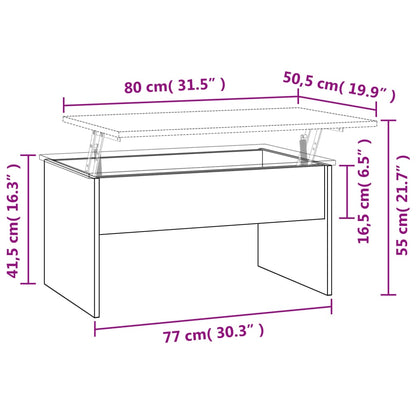 Salontafel 80x50,5x41,5 cm bewerkt hout zwart Zwart