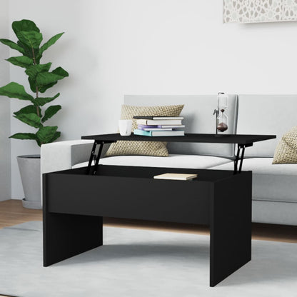 Salontafel 80x50,5x41,5 cm bewerkt hout zwart Zwart