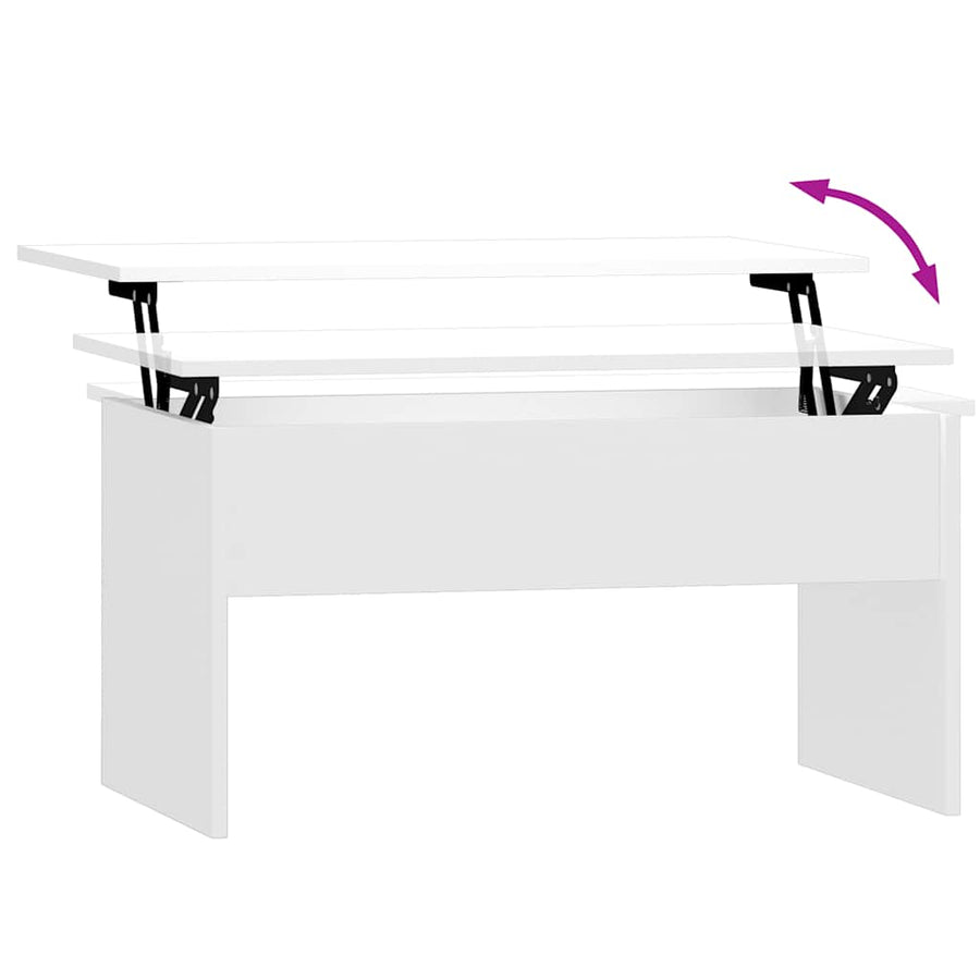 Salontafel 80x50,5x41,5 cm bewerkt hout hoogglans wit