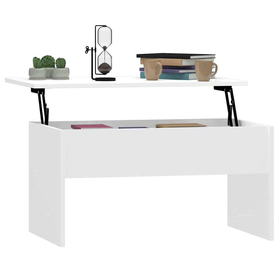 Salontafel 80x50,5x41,5 cm bewerkt hout hoogglans wit