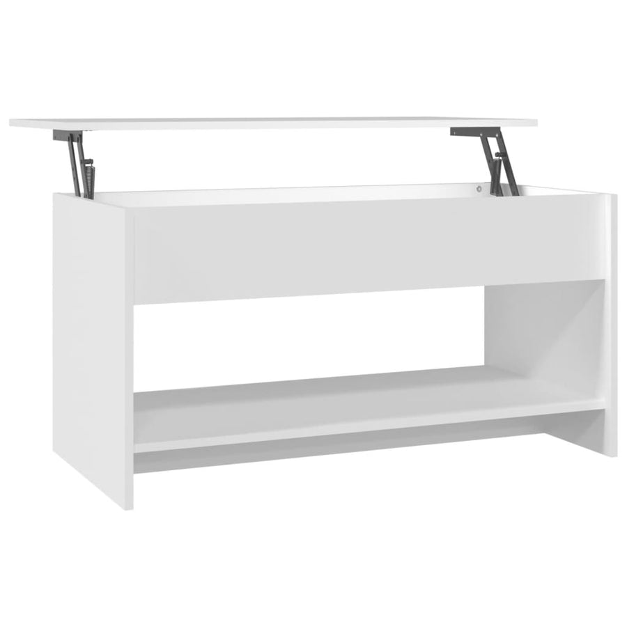 Salontafel 102X50X52,5 Cm Bewerkt Hout Wit