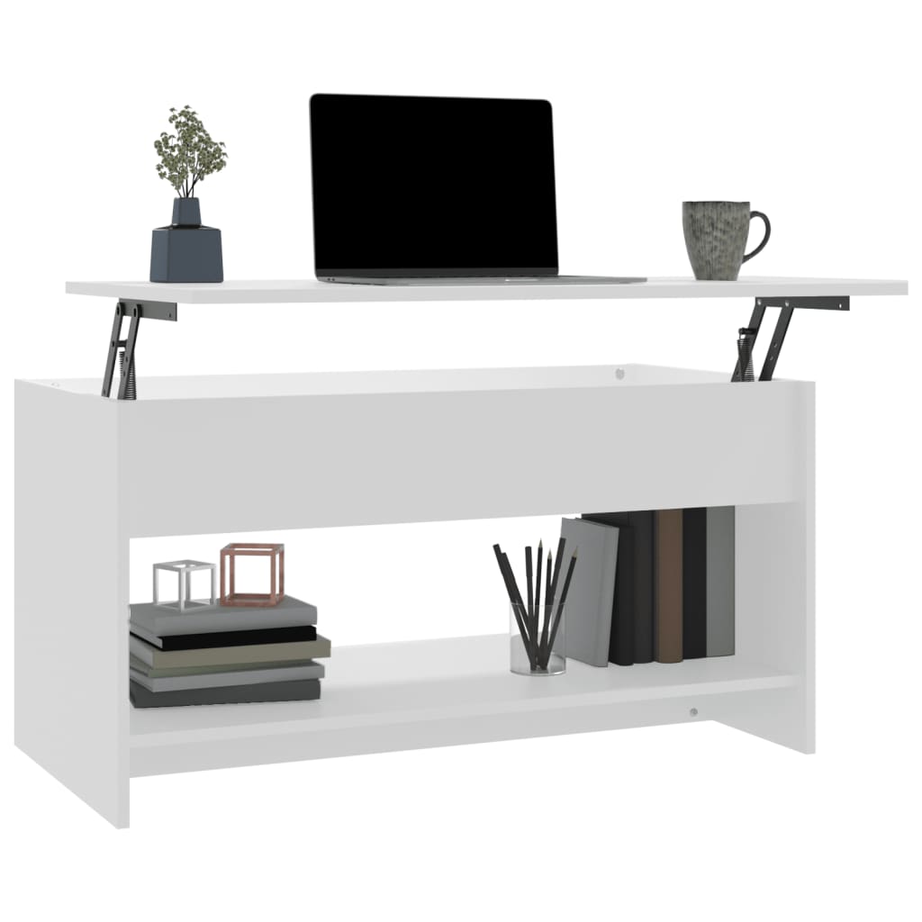 Salontafel 102X50X52,5 Cm Bewerkt Hout Wit
