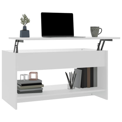 Salontafel 102X50X52,5 Cm Bewerkt Hout Wit
