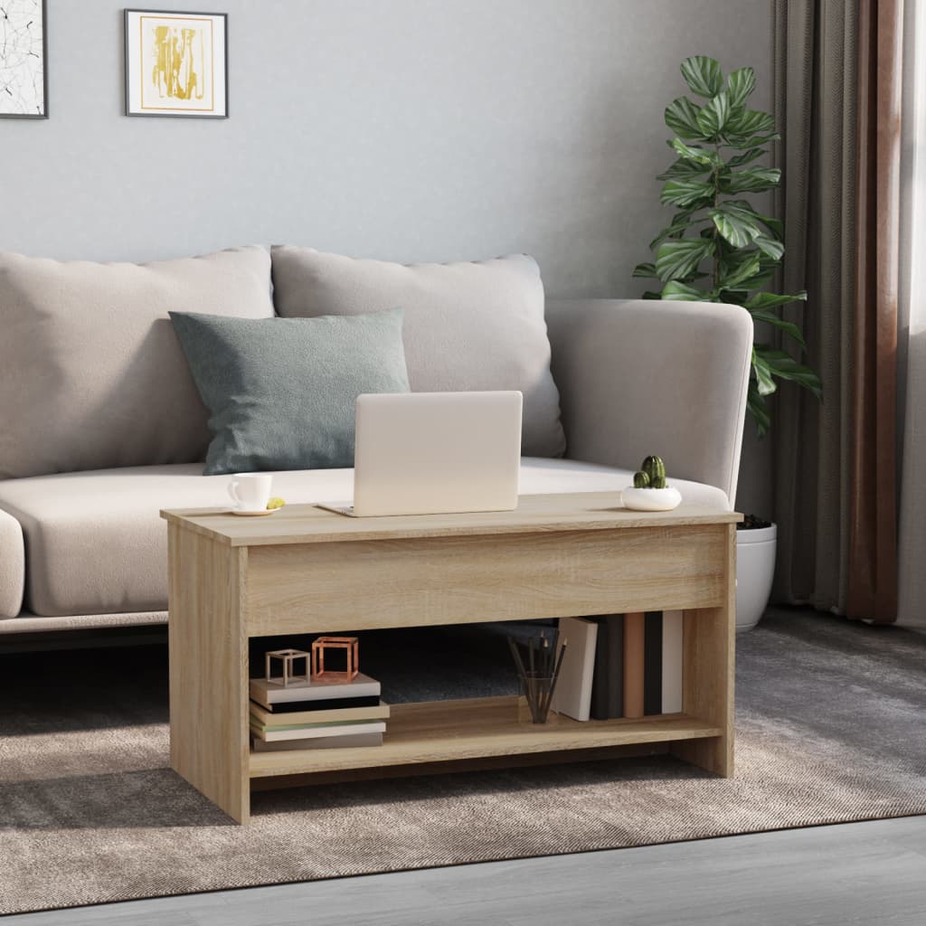 Salontafel 02X50X52,5 Cm Bewerkt Hout Kleurig Sonoma eiken