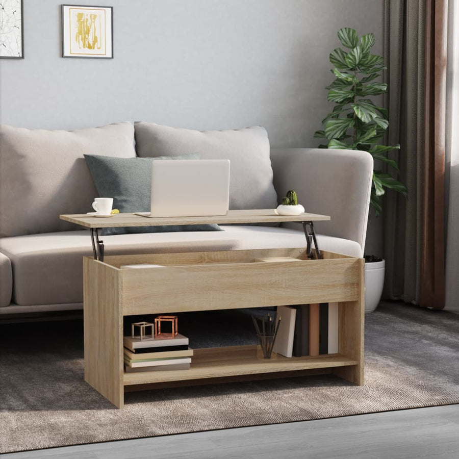 Salontafel 02X50X52,5 Cm Bewerkt Hout Kleurig Sonoma eiken