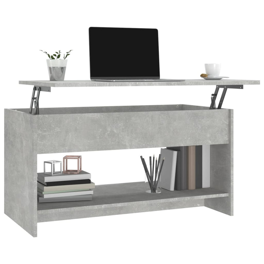 Salontafel 102X50X52,5 Cm Bewerkt Hout Betongrijs