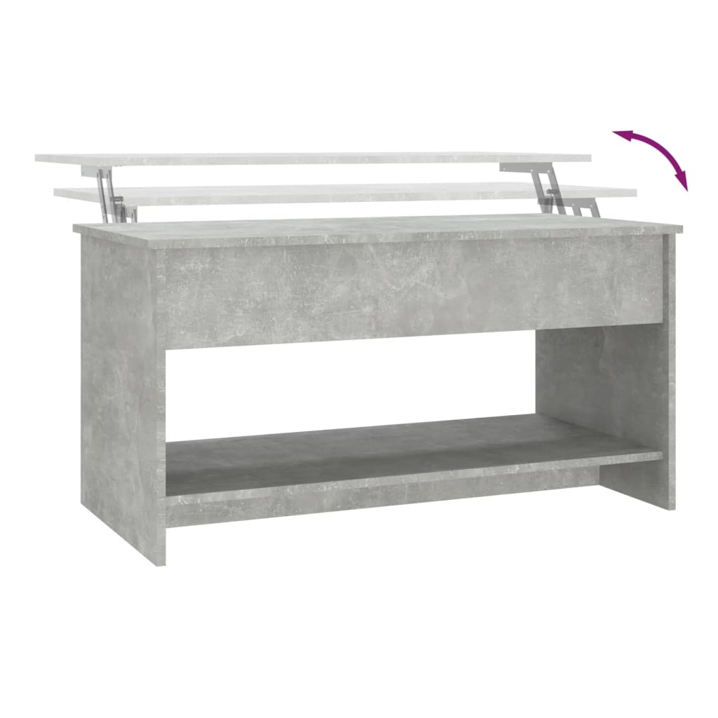 Salontafel 102X50X52,5 Cm Bewerkt Hout Betongrijs