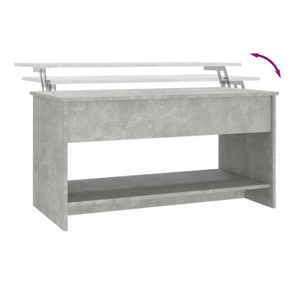 Salontafel 102X50X52,5 Cm Bewerkt Hout Betongrijs