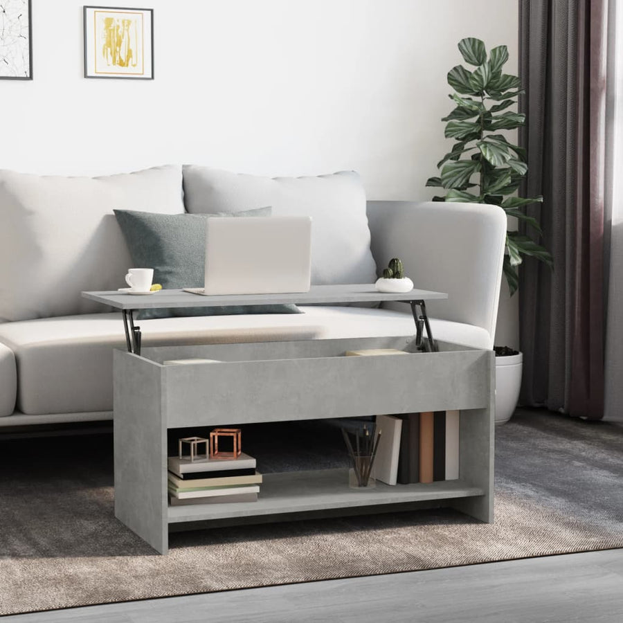 Salontafel 102X50X52,5 Cm Bewerkt Hout Betongrijs