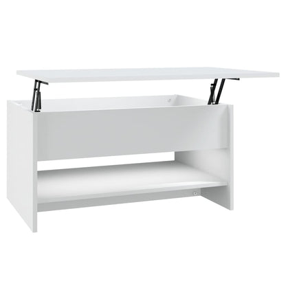 Salontafel 80X50X40 Cm Bewerkt Hout Wit