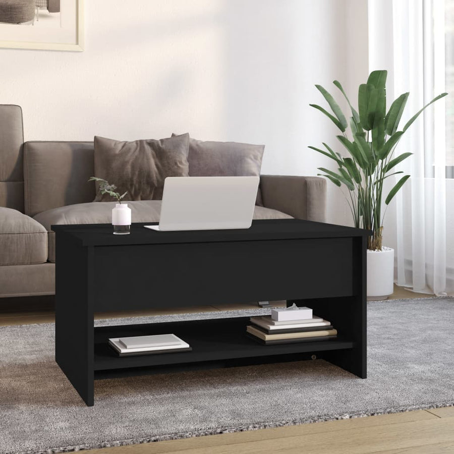 Salontafel 80x50x40 cm bewerkt hout zwart