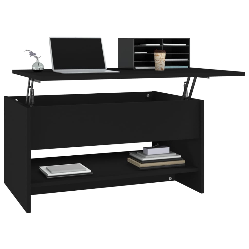 Salontafel 80x50x40 cm bewerkt hout zwart