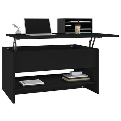 Salontafel 80x50x40 cm bewerkt hout zwart
