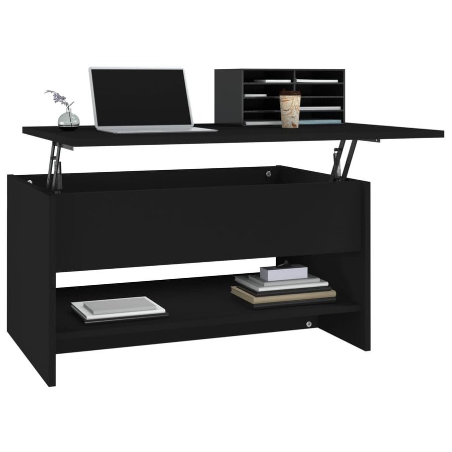 Salontafel 80x50x40 cm bewerkt hout zwart