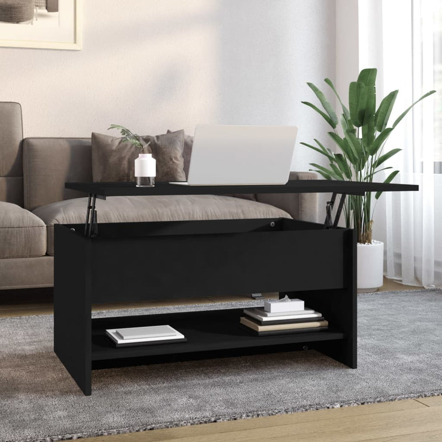 Salontafel 80x50x40 cm bewerkt hout zwart