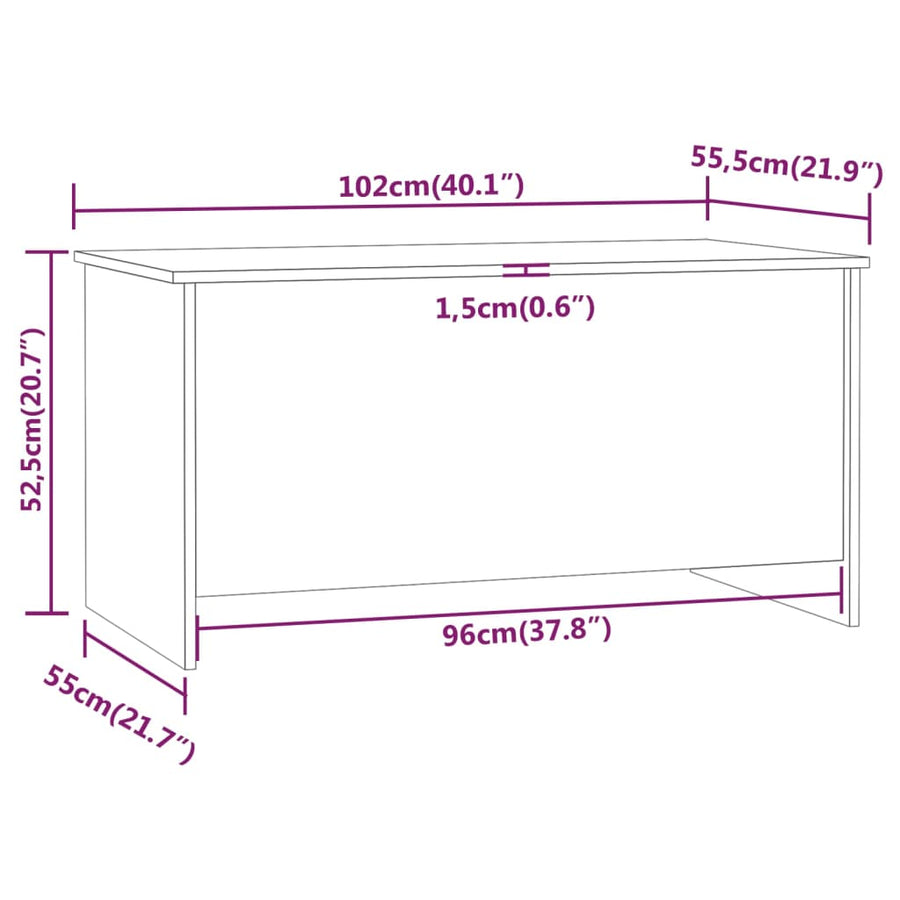 Salontafel 102X55,5X52,5 Cm Bewerkt Hout 102 x 55 x 52.5 cm
