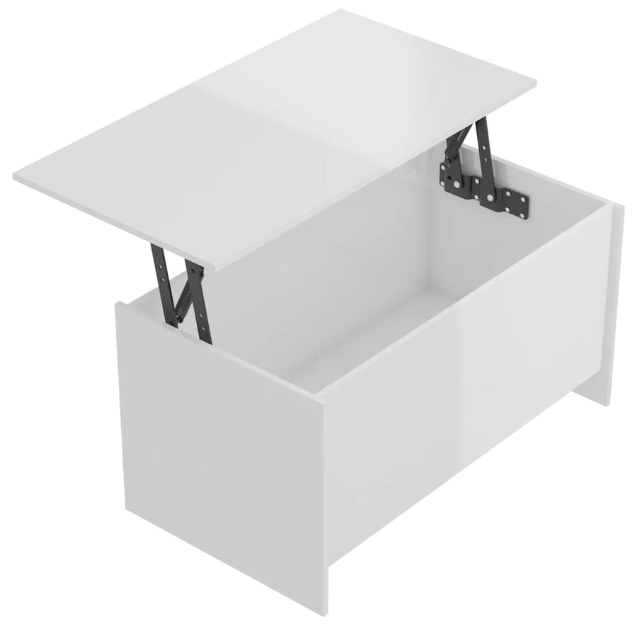 Salontafel 102x55,5x52,5 cm bewerkt hout hoogglans wit