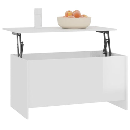 Salontafel 102x55,5x52,5 cm bewerkt hout hoogglans wit