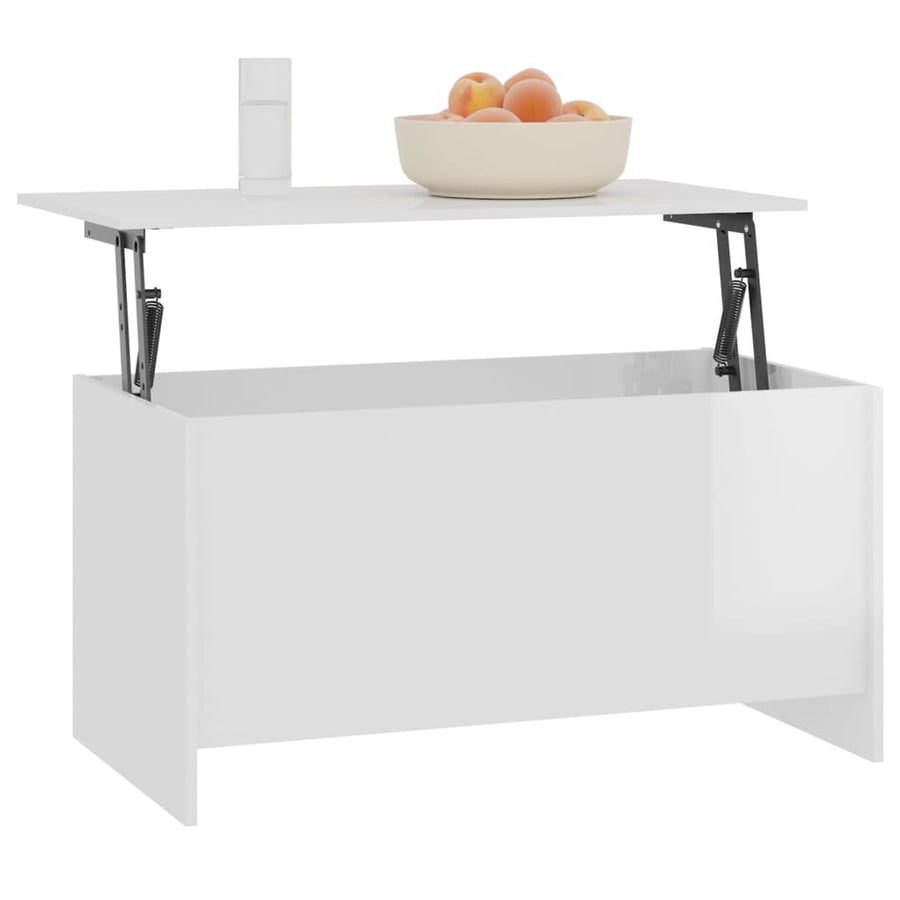 Salontafel 102x55,5x52,5 cm bewerkt hout hoogglans wit