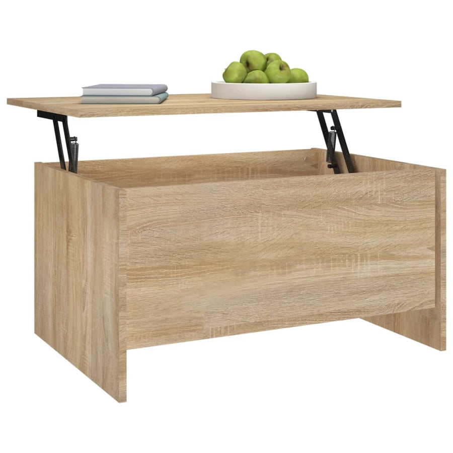 Salontafel 80X55,5X41,5 Cm Bewerkt Hout Kleurig 80 x 55 x 41.5 cm
