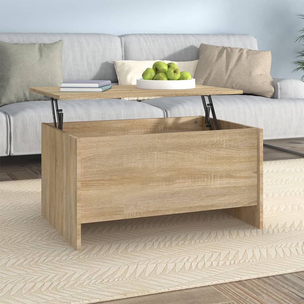 Salontafel 80X55,5X41,5 Cm Bewerkt Hout Kleurig 80 x 55 x 41.5 cm