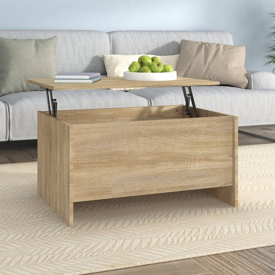 Salontafel 80X55,5X41,5 Cm Bewerkt Hout Kleurig 80 x 55 x 41.5 cm