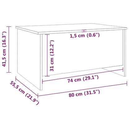 Salontafel 80X55,5X41,5 Cm Bewerkt Hout 80 x 55 x 41.5 cm