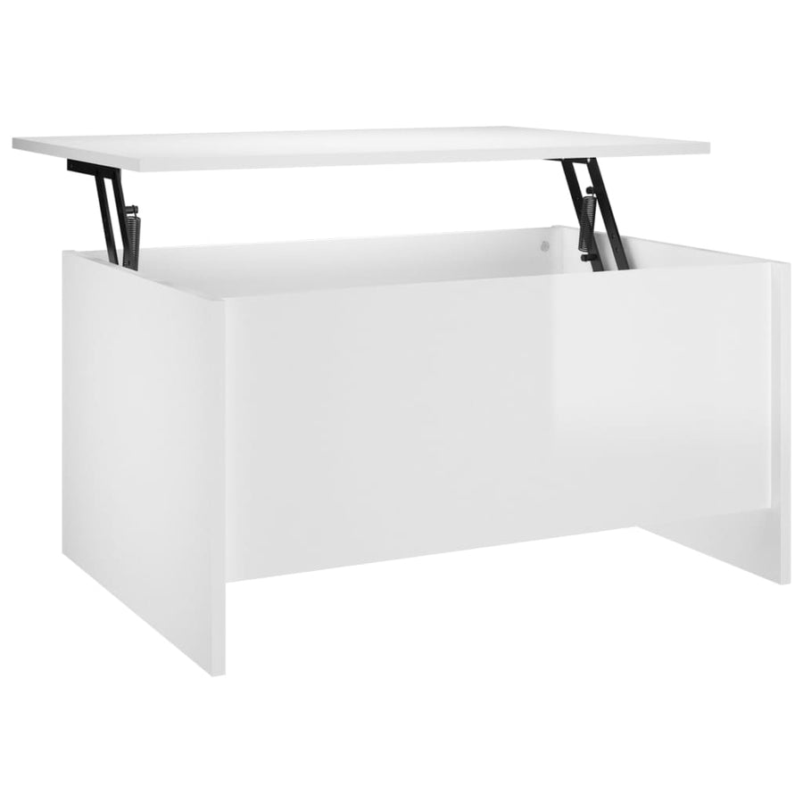 Salontafel 80x55,5x41,5 cm bewerkt hout hoogglans wit
