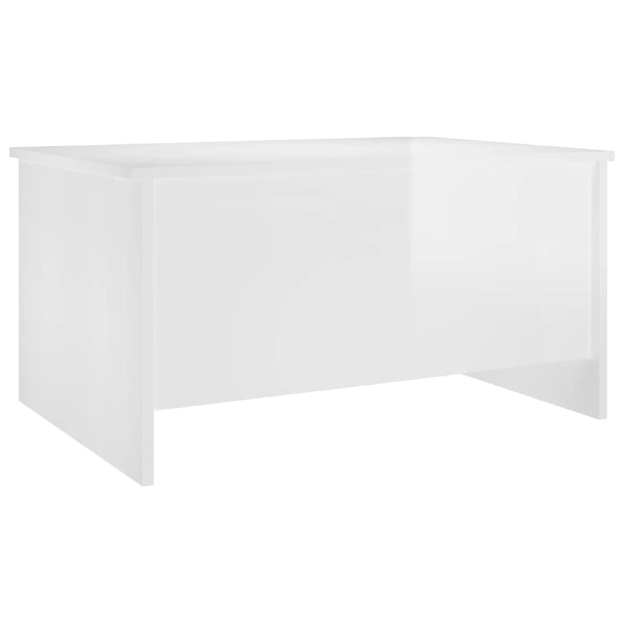 Salontafel 80x55,5x41,5 cm bewerkt hout hoogglans wit