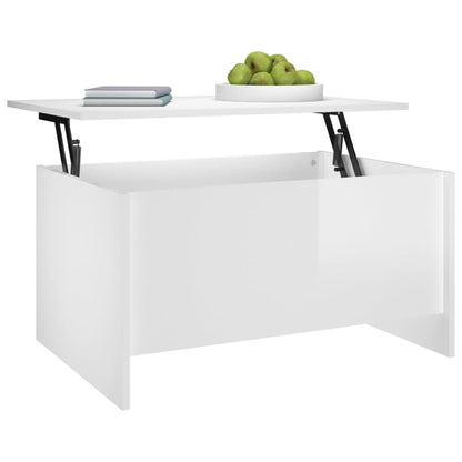 Salontafel 80x55,5x41,5 cm bewerkt hout hoogglans wit