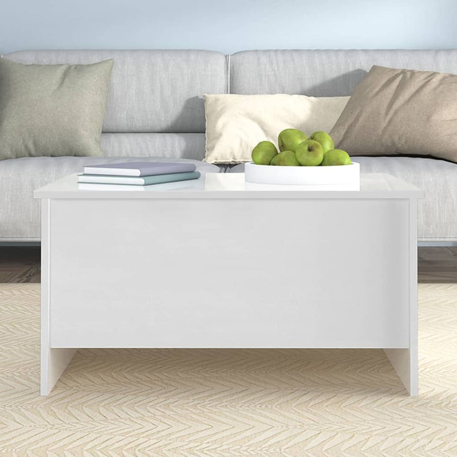 Salontafel 80x55,5x41,5 cm bewerkt hout hoogglans wit