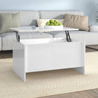Salontafel 80x55,5x41,5 cm bewerkt hout hoogglans wit
