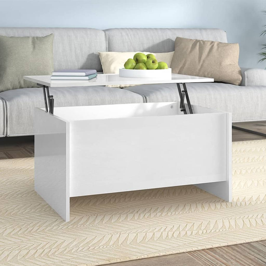 Salontafel 80x55,5x41,5 cm bewerkt hout hoogglans wit