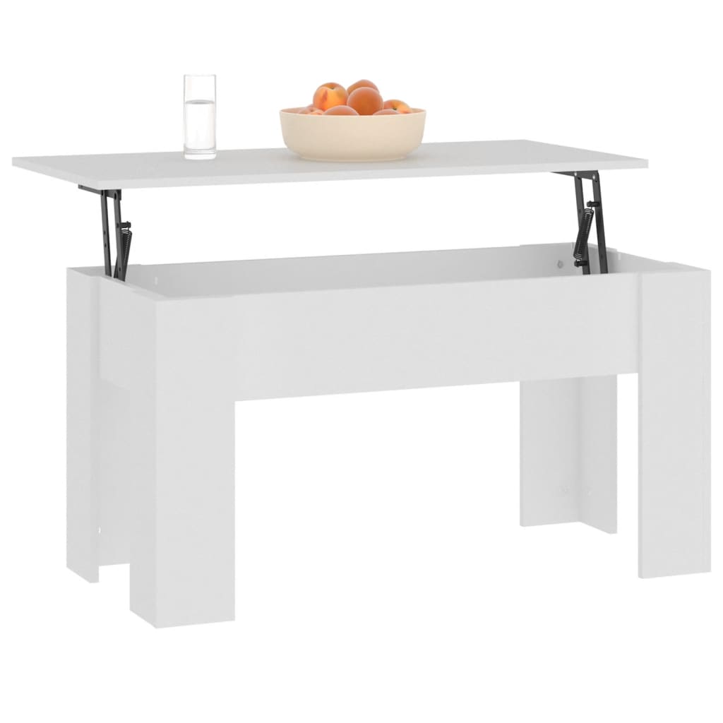Salontafel 101x49x52 cm bewerkt hout wit
