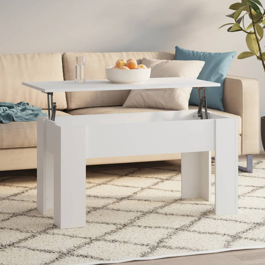 Salontafel 101x49x52 cm bewerkt hout wit
