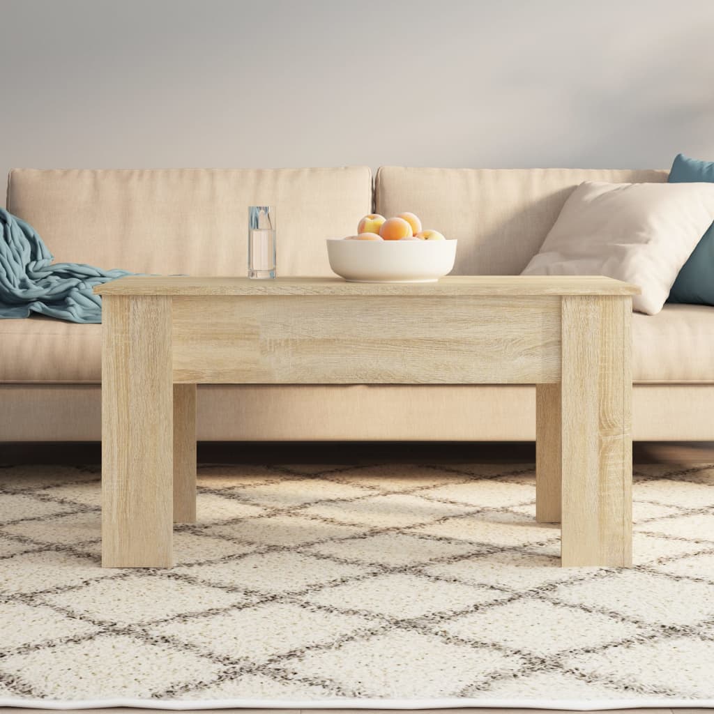 Salontafel 101X49X52 Cm Bewerkt Hout Kleurig 101 x 49 x 52.5 cm