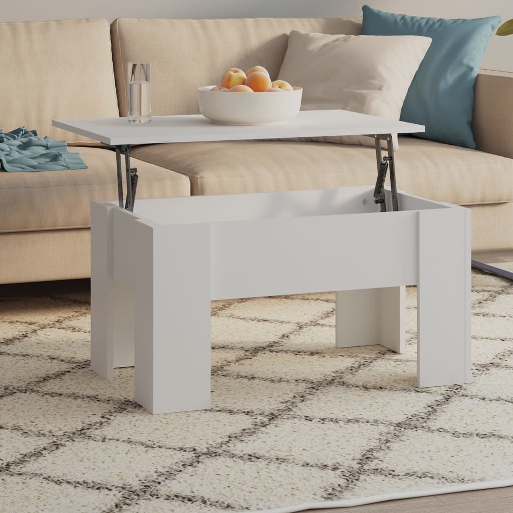 Salontafel 79x49x41 cm bewerkt hout wit