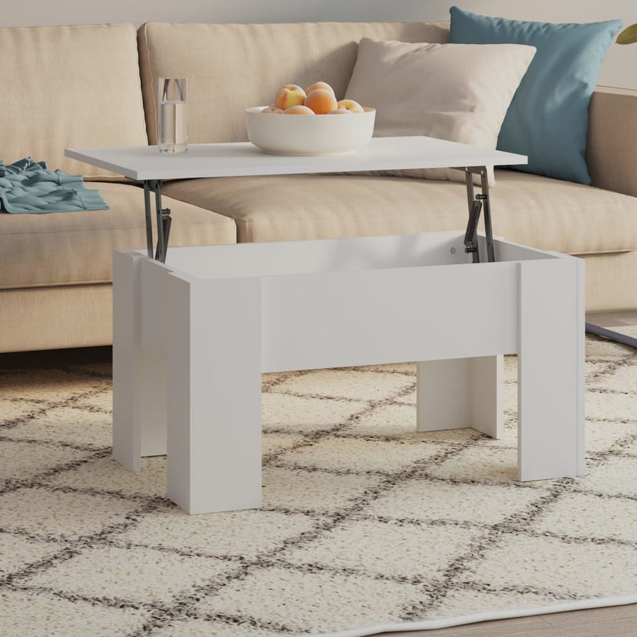 Salontafel 79x49x41 cm bewerkt hout wit