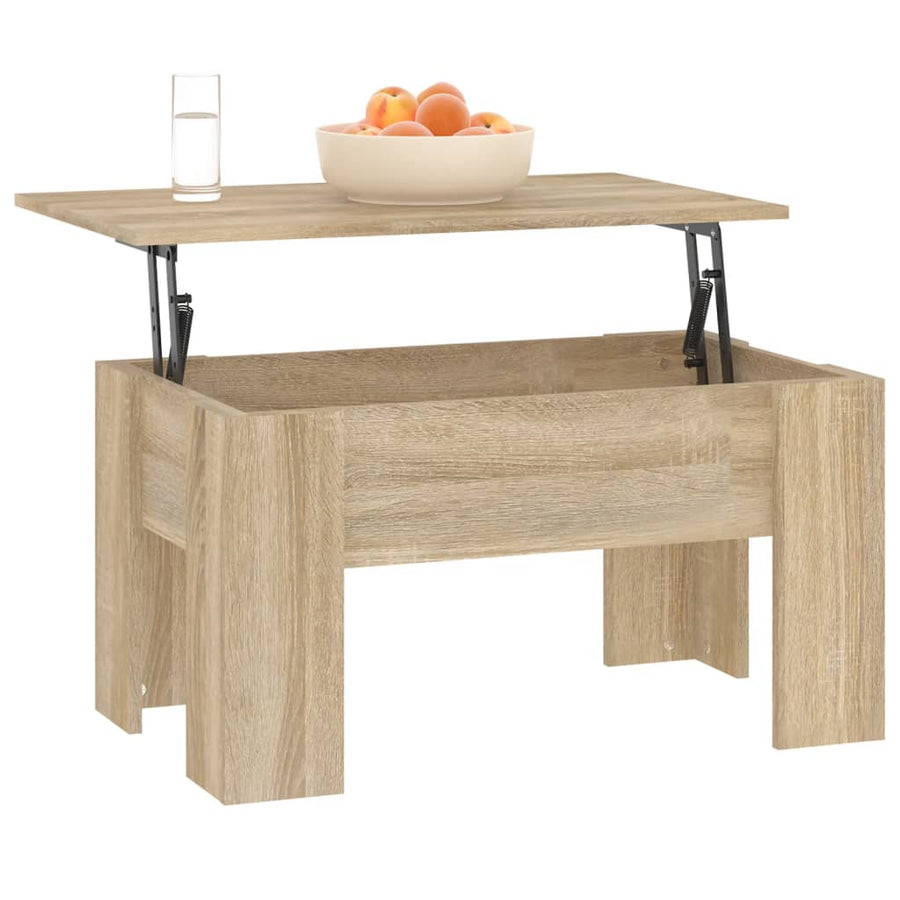 Salontafel 79X49X41 Cm Bewerkt Hout Kleurig 79 x 49 x 42.5 cm