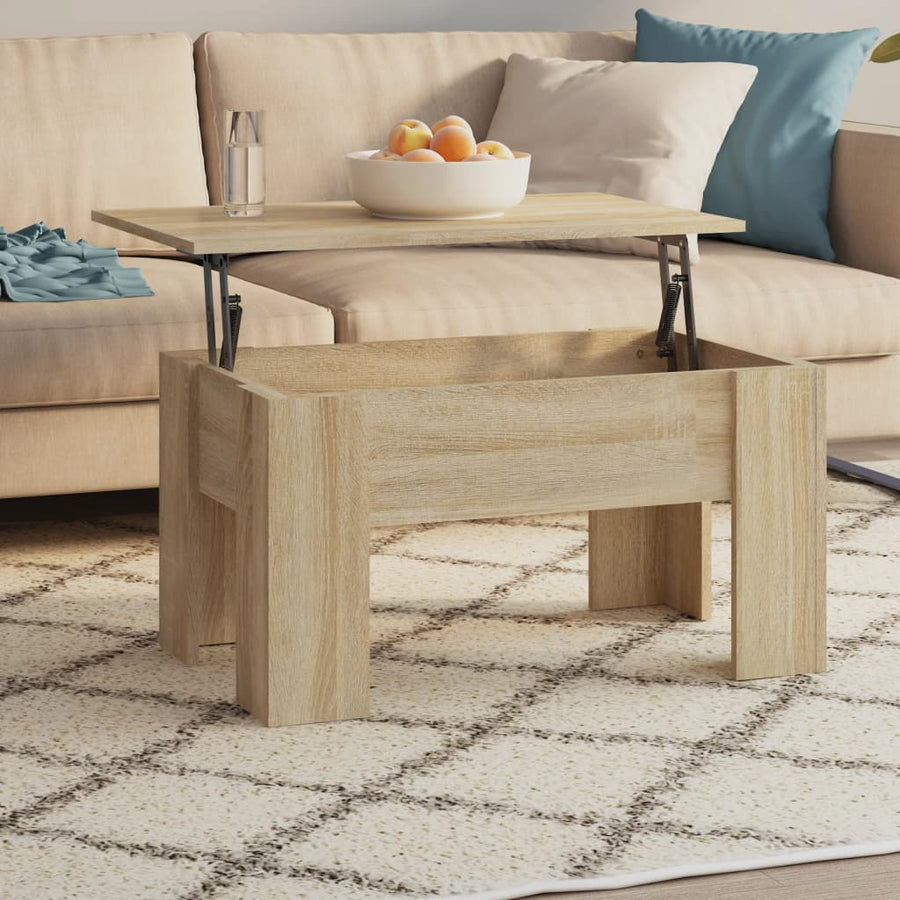 Salontafel 79X49X41 Cm Bewerkt Hout Kleurig 79 x 49 x 42.5 cm