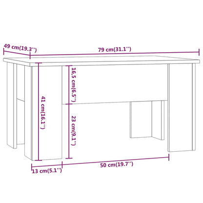 Salontafel 79X49X41 Cm Bewerkt Hout Kleurig 79 x 49 x 42.5 cm