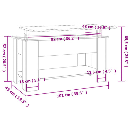 Salontafel 0X49X52 Cm Bewerkt Hout Wit