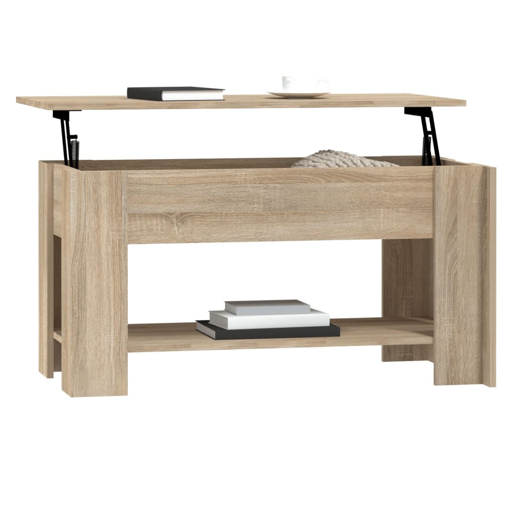 Salontafel 101X49X52 Cm Bewerkt Hout Sonoma Eikenkleurig