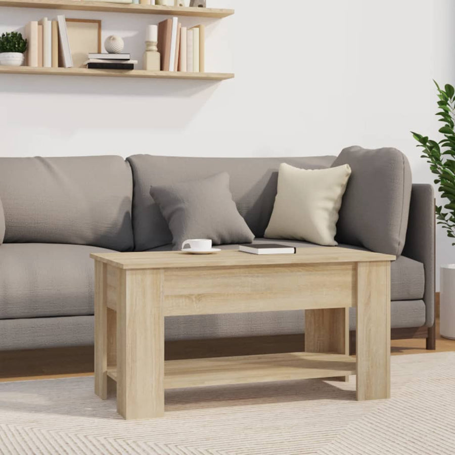 Salontafel 101X49X52 Cm Bewerkt Hout Sonoma Eikenkleurig