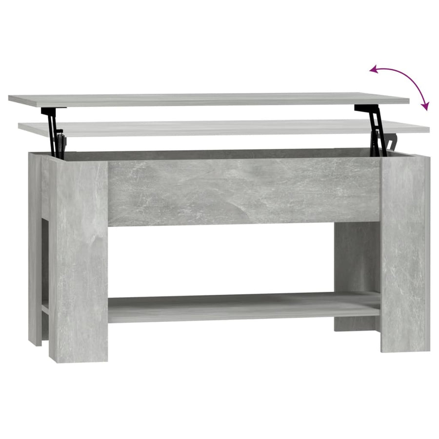 Salontafel 101X49X52 Cm Bewerkt Hout Betongrijs