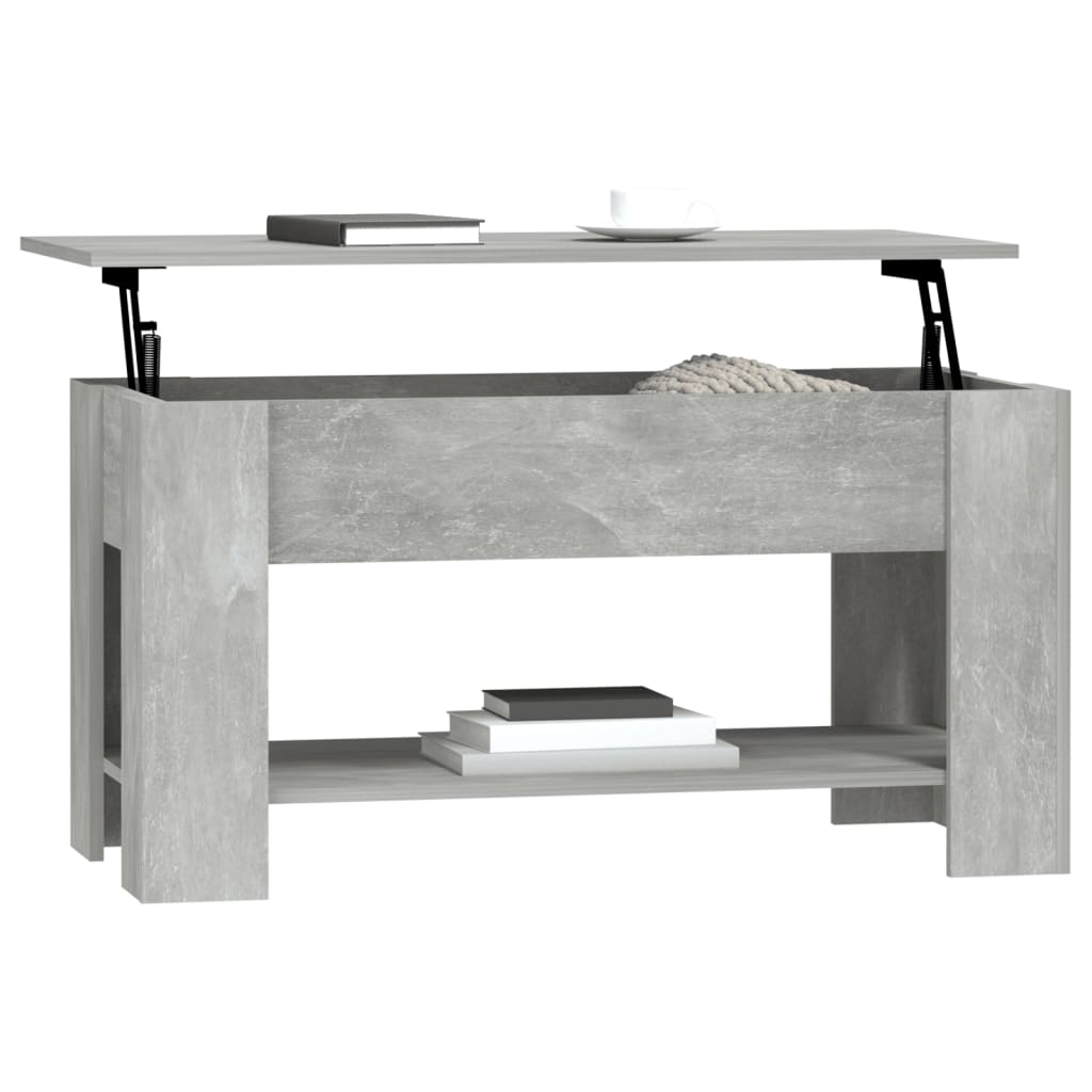 Salontafel 101X49X52 Cm Bewerkt Hout Betongrijs