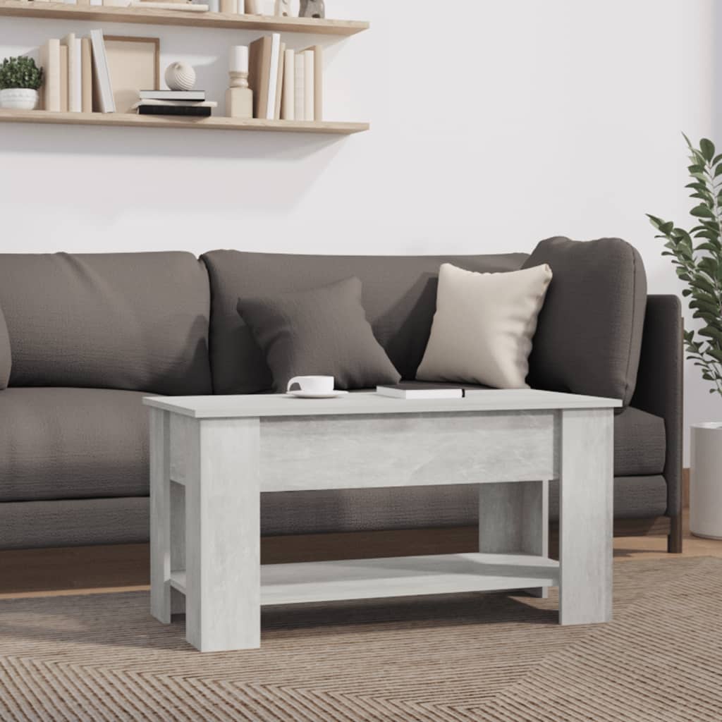 Salontafel 101X49X52 Cm Bewerkt Hout Betongrijs