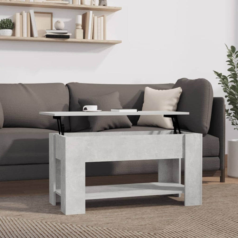 Salontafel 101X49X52 Cm Bewerkt Hout Betongrijs