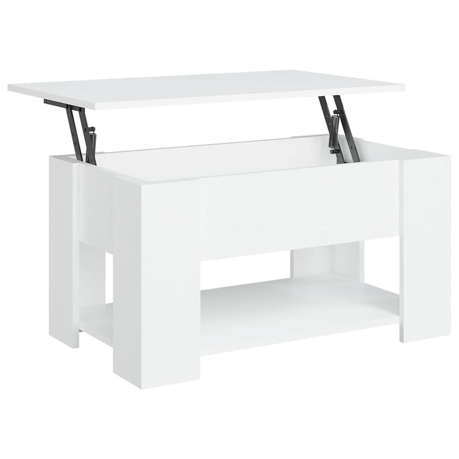 Salontafel 79X49X41 Cm Bewerkt Hout Wit